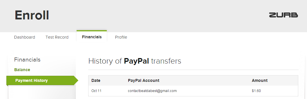 Enroll payment proof