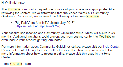 Video banned community guidelines